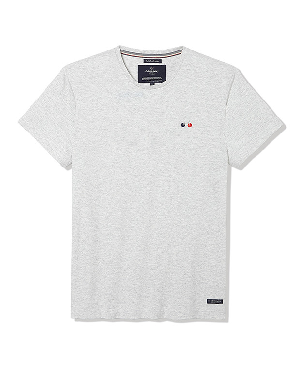 T Shirt Made In France Broderie Vélo Gris Recyclé - La Gentle Factory à plat T Shirt Made In France Broderie Vélo Gris Recyclé - La Gentle Factory à plat