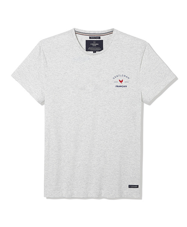 T-shirt homme Philibert Gentleman Français gris chiné recyclé aplat - La Gentle Factory