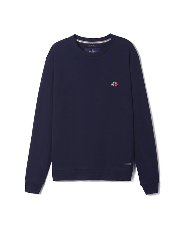Sweat Homme Basile bleu marine en coton bio vue aplat - La Gentle Factory Sweat Homme Basile bleu marine en coton bio vue aplat - La Gentle Factory