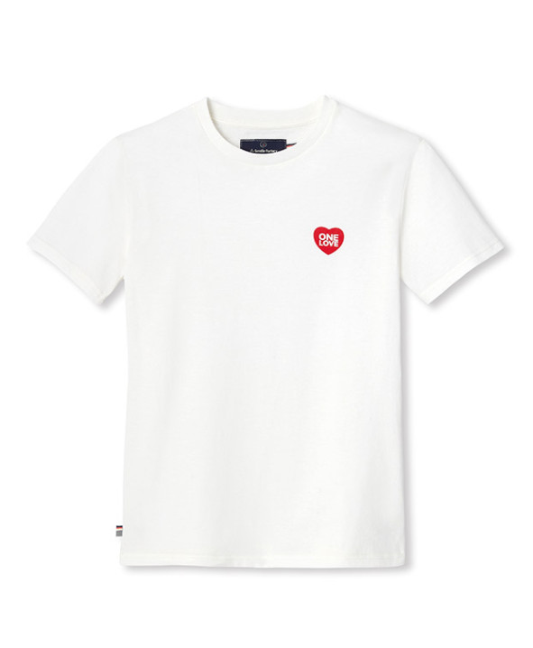 Tee-shirt Sam Beige en coton bio vue à plat - La Gentle Factory