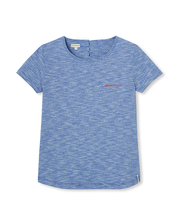 Tee-shirt Maryse aplat bleu brodé la french touch  - La Gentle Factory