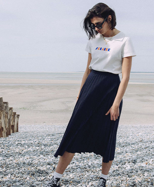 Tee-shirt Palmyre "Solaire" écru en coton bio - La Gentle Factory Tee-shirt Palmyre "Solaire" écru en coton bio - La Gentle Factory