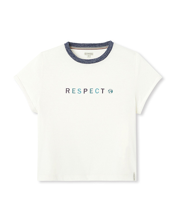 Tee-shirt Palmyre "Respect" écru en coton bio - aplat - La Gentle Factory