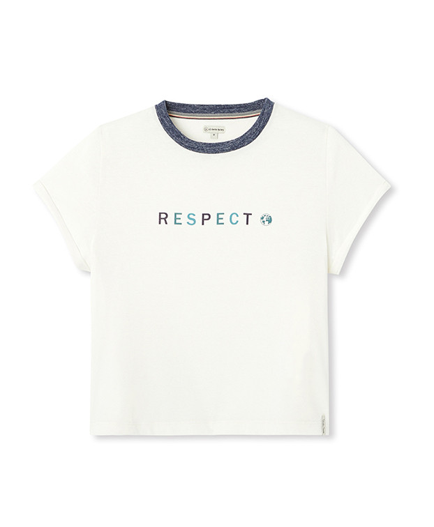 Tee-shirt Palmyre "Respect" écru en coton bio - aplat - La Gentle Factory Tee-shirt Palmyre "Respect" écru en coton bio - aplat - La Gentle Factory