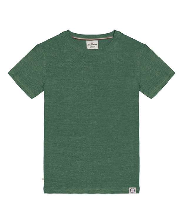 Tee-shirt Sofiane vert en lin - aplat - La Gentle Factory Tee-shirt Sofiane vert en lin - aplat - La Gentle Factory