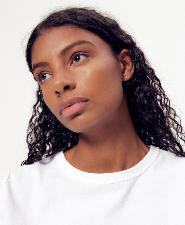 Tee-shirt Augustine blanc - zoom col Tee-shirt Augustine blanc - zoom col