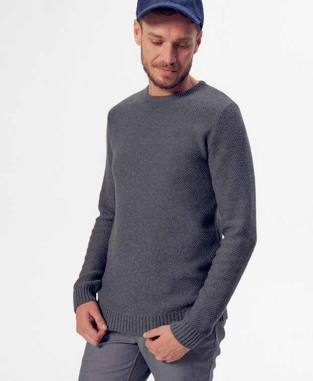 Pull Pascal gris - Vue profil Pull Pascal gris - Vue profil