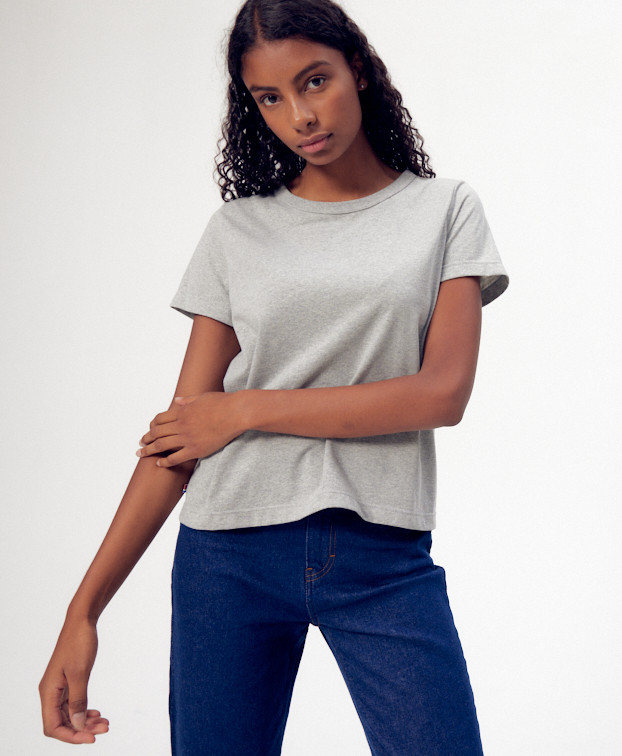 Tee-shirt Augustine gris - Vue devant Tee-shirt Augustine gris - Vue devant
