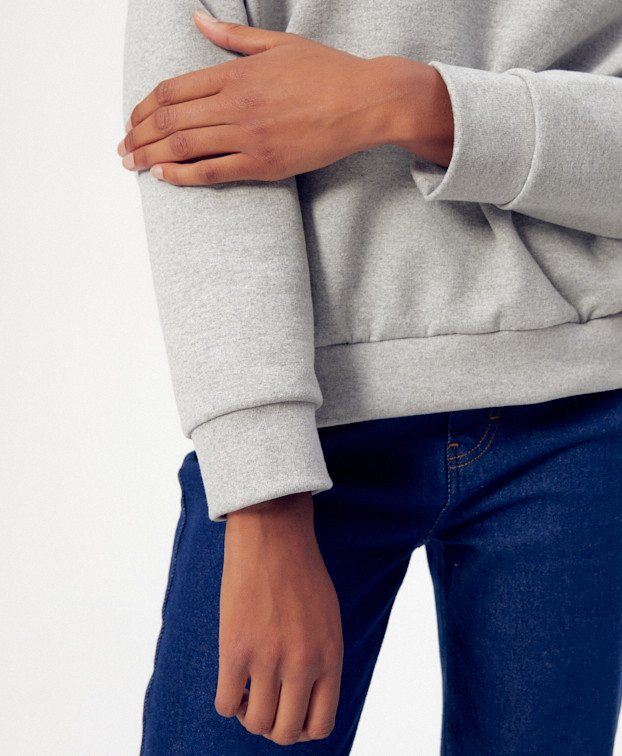 Sweat Anaïs gris - Zoom manche Sweat Anaïs gris - Zoom manche