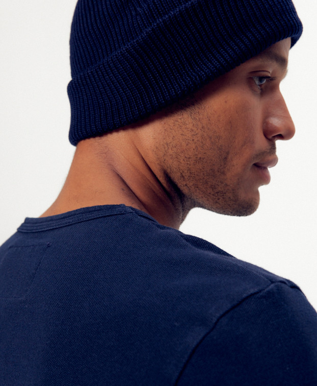 Bonnet Briac bleu - Vue profil Bonnet Briac bleu - Vue profil