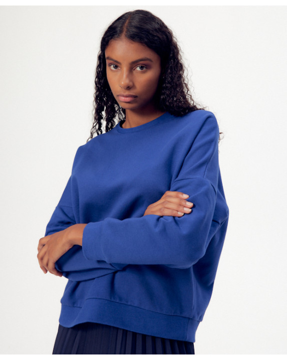 Sweat Femme Made In France Coton Bio Hélène Bleu - La Gentle Factory