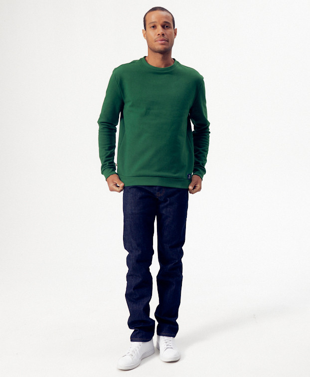 Sweat Hercule vert - Vue silhouette complète Sweat Hercule vert - Vue silhouette complète