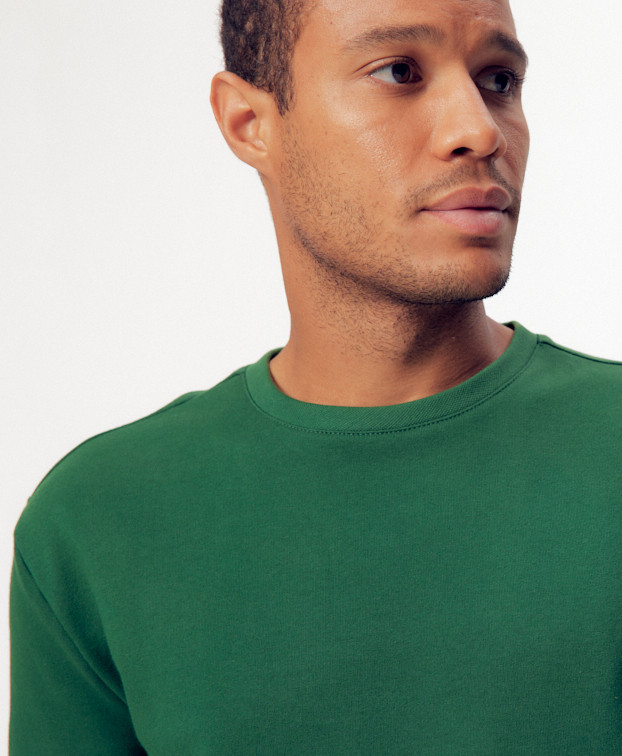 Sweat Hercule vert - Zoom col Sweat Hercule vert - Zoom col