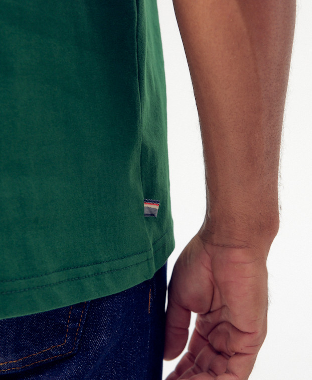 Tee-shirt Icare vert - zoom étiquette Tee-shirt Icare vert - zoom étiquette