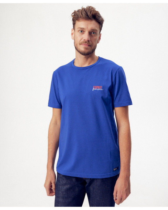 Tee-shirt Philibert bleu recyclé - Vue devant