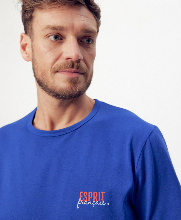Tee-shirt Philibert bleu recyclé - Vue principale Tee-shirt Philibert bleu recyclé - Vue principale