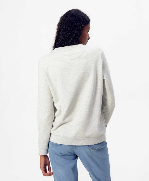 Sweat Stella "Charmante" gris - vue dos Sweat Stella "Charmante" gris - vue dos