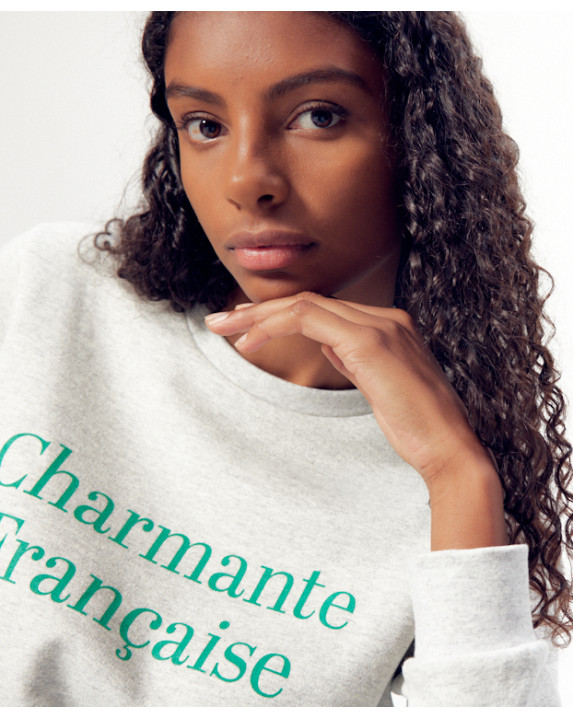Sweat Stella "Charmante" gris - vue principale