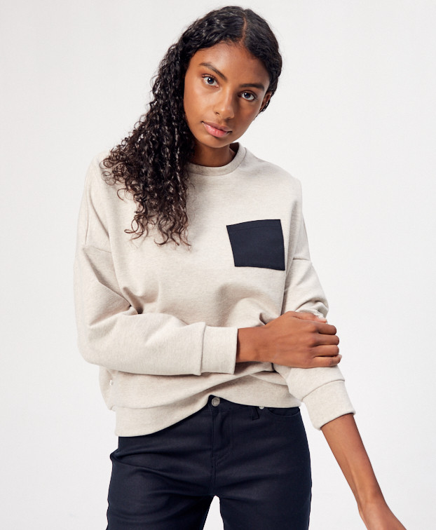 Sweat Bertie beige recyclé - La Gentle Factory - Vue principale Sweat Bertie beige recyclé - La Gentle Factory - Vue principale