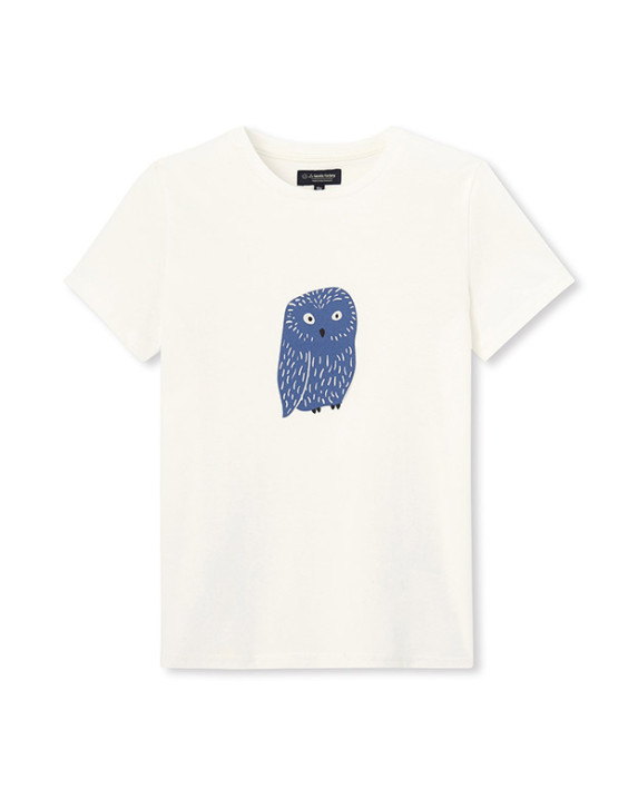 Tee-shirt Sam "Chouette" écru - La gentle Factory - A plat