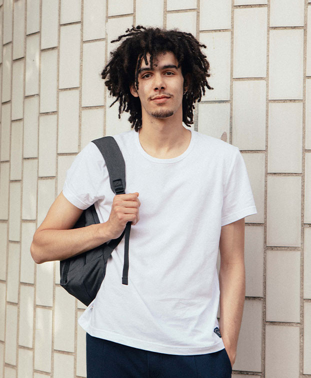 Tee-shirt Colbert blanc - La Gentle Factory - Vue devant Tee-shirt Colbert blanc - La Gentle Factory - Vue devant