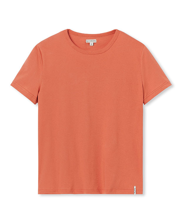 Tee-shirt Colberte orange foncé en coton bio - La Gentle Factory - Vue à plat