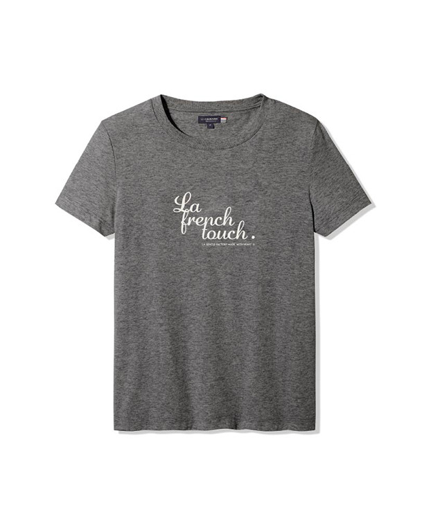 Tee-shirt Palmyre "French" gris recyclé - La Gentle Factory - A plat Tee-shirt Palmyre "French" gris recyclé - La Gentle Factory - A plat