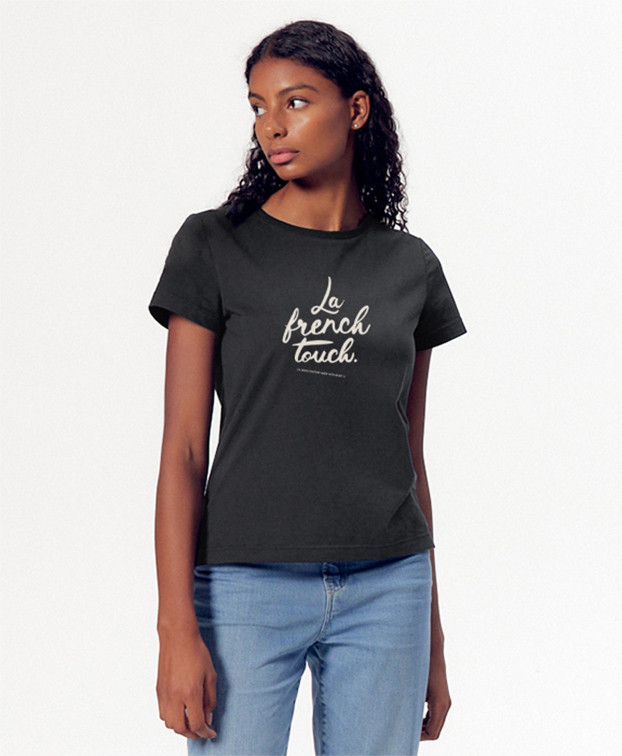 Tee-shirt Palmyre "French" gris recyclé - La Gentle Factory - Vue de face Tee-shirt Palmyre "French" gris recyclé - La Gentle Factory - Vue de face