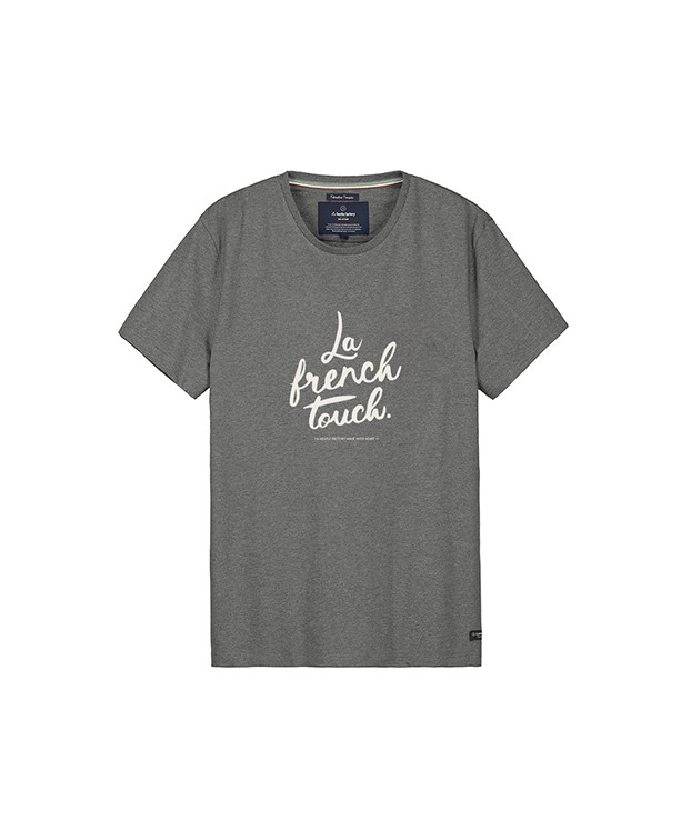 Tee-shirt Philibert "French" gris recyclé - La Gentle Factory - Vue à plat