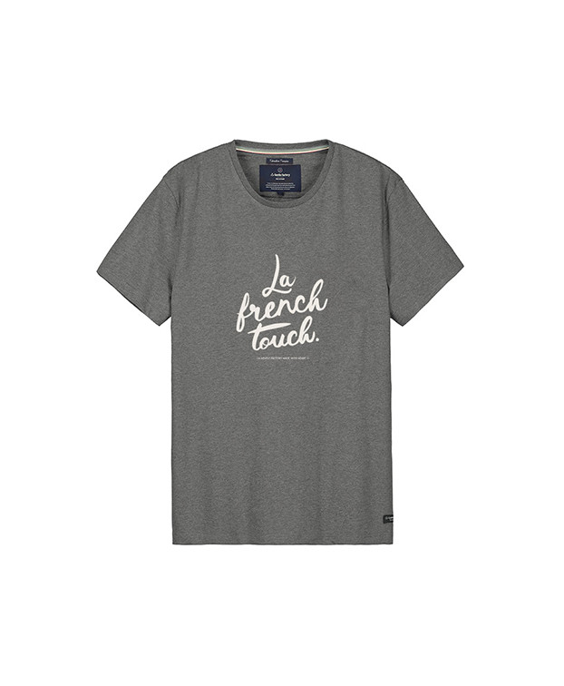Tee-shirt Philibert "French" gris recyclé - La Gentle Factory - Vue à plat Tee-shirt Philibert "French" gris recyclé - La Gentle Factory - Vue à plat