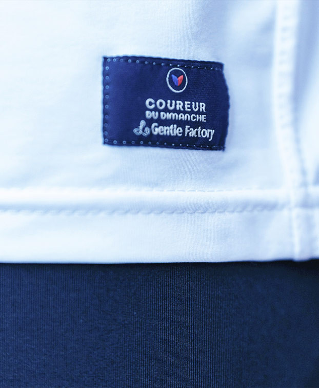 Tee-shirt running Dan blanc recyclé - La Gentle Factory - Zoom vignette