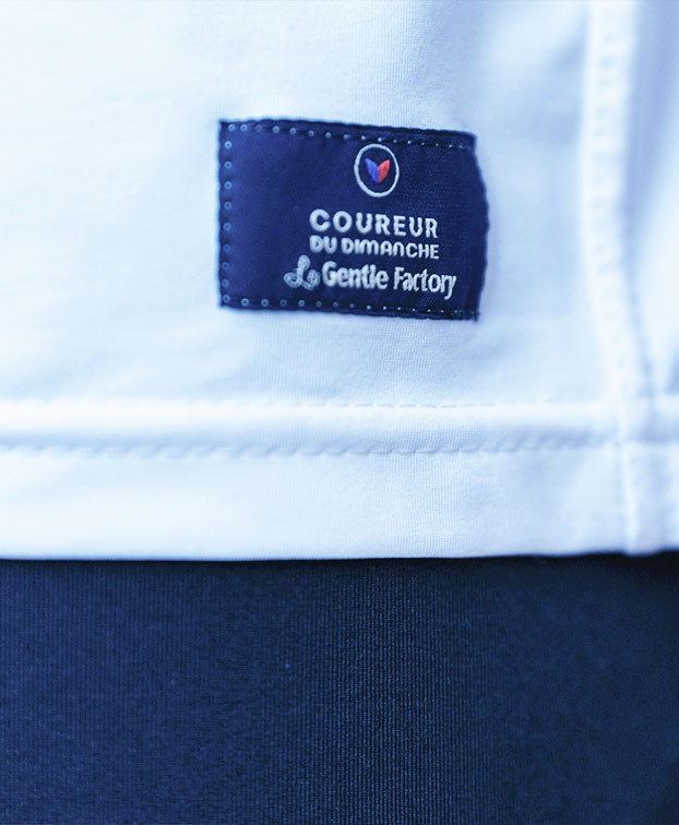 Tee-shirt running Dan blanc recyclé - La Gentle Factory - Zoom vignette Tee-shirt running Dan blanc recyclé - La Gentle Factory - Zoom vignette