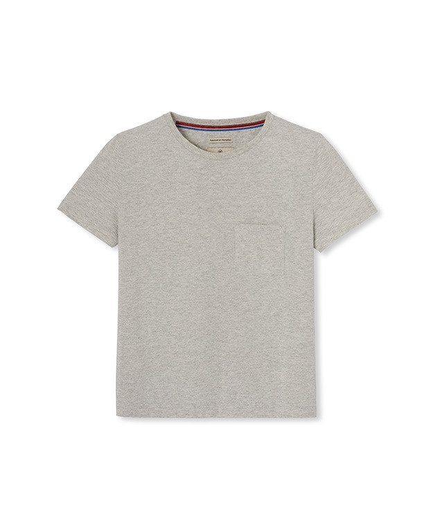 Tee-shirt Paoline gris recyclé - La Gentle Factory - A plat Tee-shirt Paoline gris recyclé - La Gentle Factory - A plat