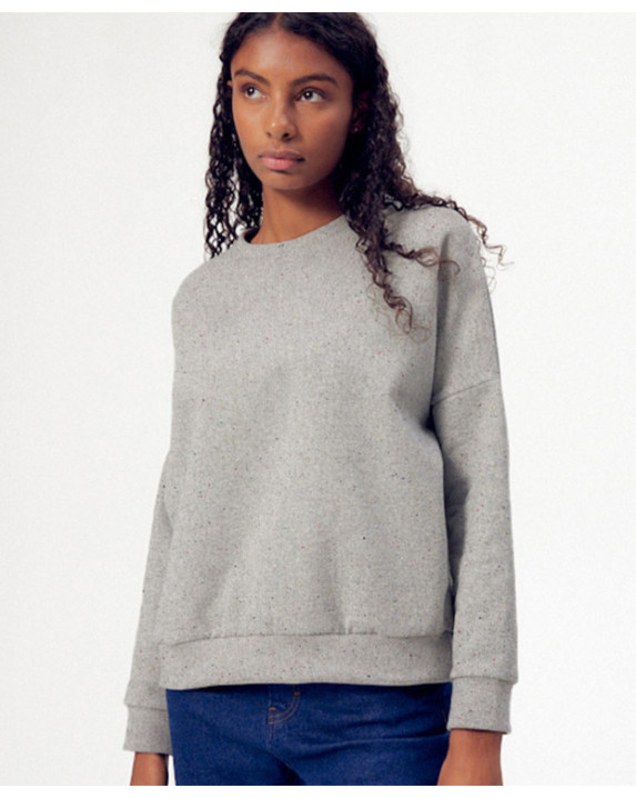Sweat Hélène gris fantaisie recyclé - La Gentle Factory - Vue debout de face