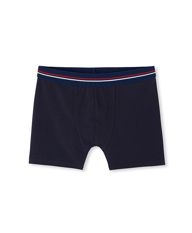 Boxer Barnabé bleu en coton bio - La Gentle Factory - Vue principale à plat Boxer Barnabé bleu en coton bio - La Gentle Factory - Vue principale à plat