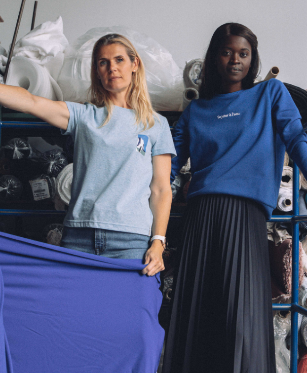 Tee-shirt Palmyre "Pingouins" bleu en coton bio - La Gentle Factory - Duo capsule Tee-shirt Palmyre "Pingouins" bleu en coton bio - La Gentle Factory - Duo capsule