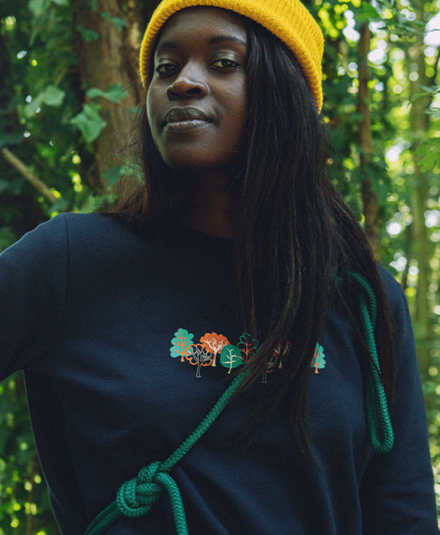 Sweat Stella bleu marine en coton bio - La Gentle Factory - Vue principale zoom sérigraphie Sweat Stella bleu marine en coton bio - La Gentle Factory - Vue principale zoom sérigraphie