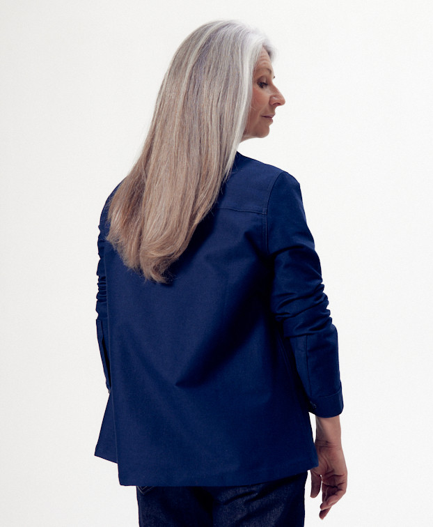 Veste de travail Valentine brut en coton bio - La Gentle factory - Vue de dos Veste de travail Valentine brut en coton bio - La Gentle factory - Vue de dos