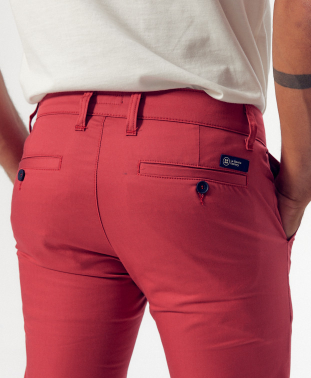 Chino Carlos léger rouge en coton bio - La Gentle Factory - Vue arrière