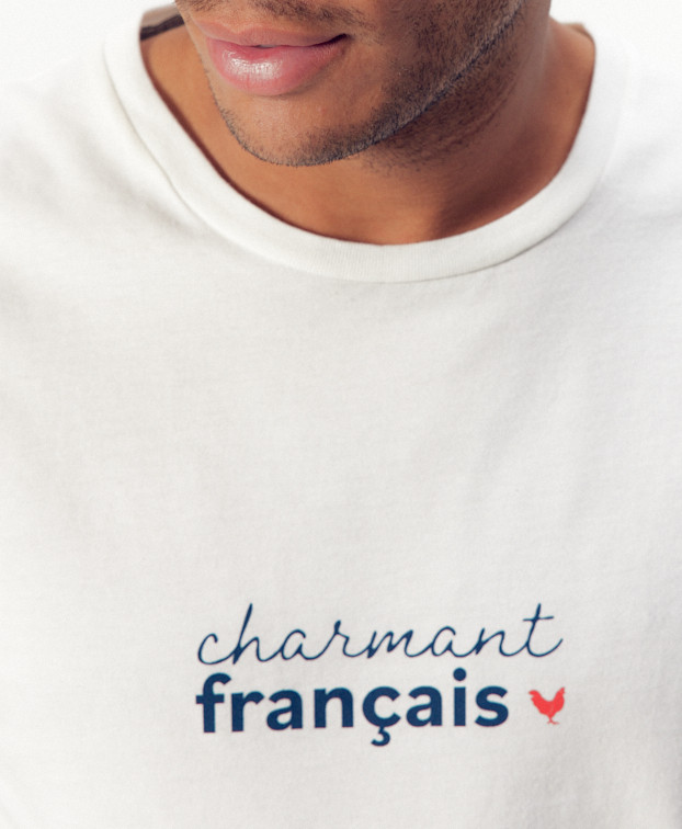 Tee-shirt Philibert "Charmant" écru en coton bio – La Gentle Factory – Zoom print
