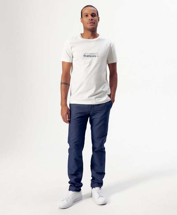 Tee-shirt Philibert "Charmant" écru en coton bio – La Gentle Factory – Vue plein pied Tee-shirt Philibert "Charmant" écru en coton bio – La Gentle Factory – Vue plein pied