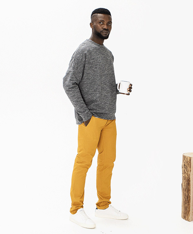 Sweat Loic gris chiné – La Gentle Factory – Vue plein pieds Sweat Loic gris chiné – La Gentle Factory – Vue plein pieds