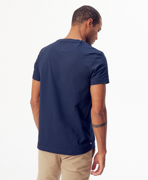 Tee-shirt Philibert "Gentleman" bleu en coton bio – La Gentle Factory – Vue de dos Tee-shirt Philibert "Gentleman" bleu en coton bio – La Gentle Factory – Vue de dos
