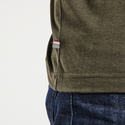 Détails tee-shirt Barthélémien kaki chiné