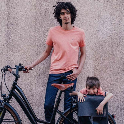 Tee-shirt Baptiste porté orange