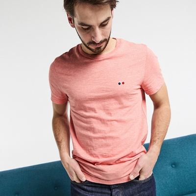Tee-shirt Baptiste brodé vélo orange