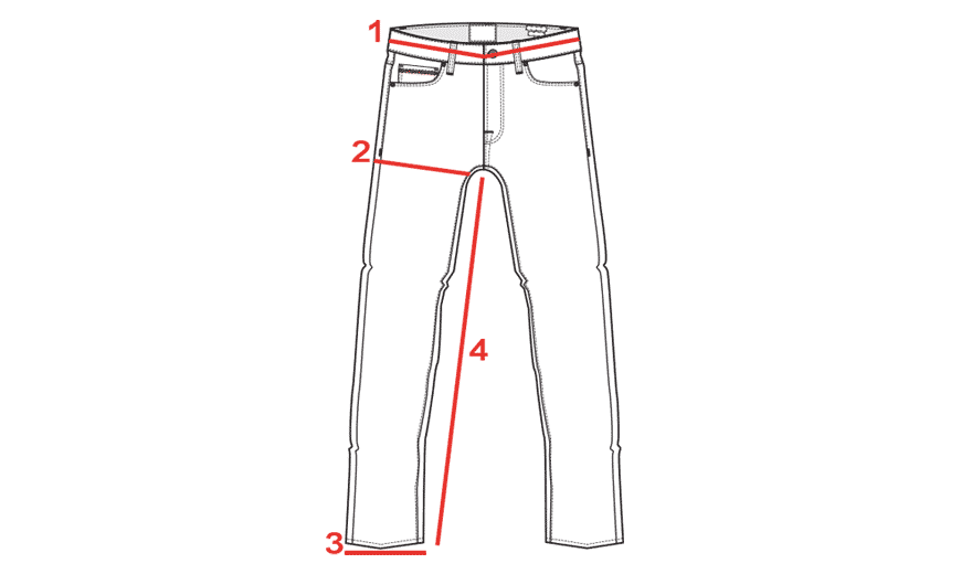 CROQUIS GUIDE TAILLE JEAN HOMME