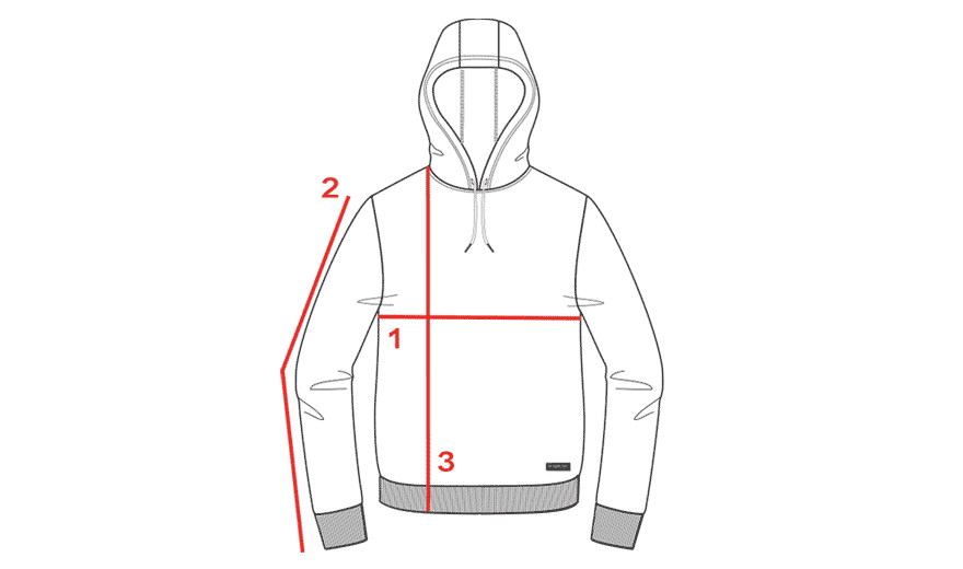 CROQUIS GUIDE TAILLE SWEAT CAPUCHE HOMME