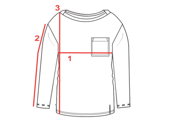 CROQUIS GUIDE TAILLE TEE-SHIRT LOOSE FEMME