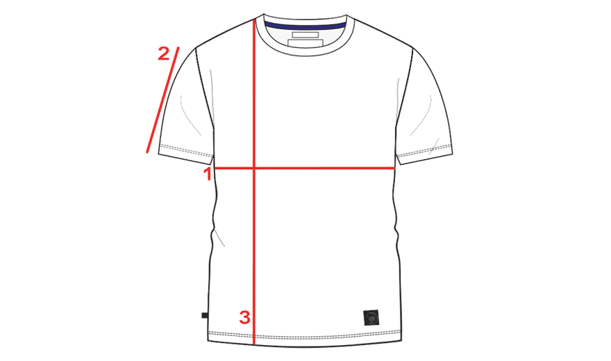 CROQUIS GUIDE TAILLE TEE-SHIRT MANCHES COURTES